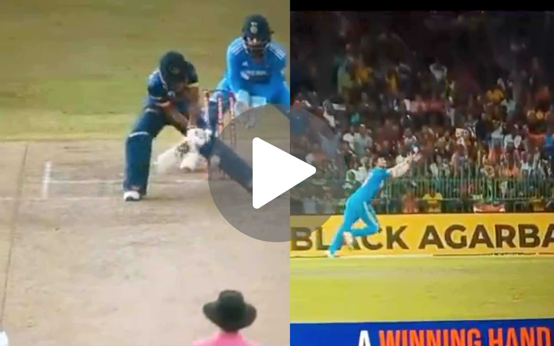 [Watch] Dube's Stunning Catch Helps Kuldeep Dismiss Wonder Boy Wellalage In 2nd ODI